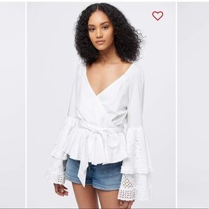 Rebecca Minkoff White Belle Sleeve Blouse